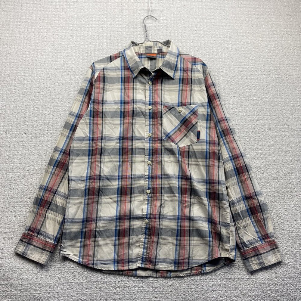 Merrell Long Sleeve Button Down Shirt Men's Large Plaid Multicolored Outdoor